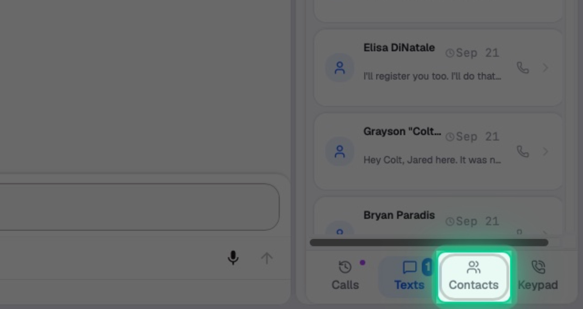 Step 7: Click Contacts