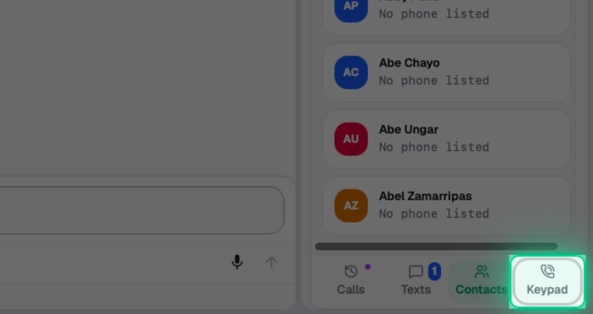 Step 8: Click Keypad